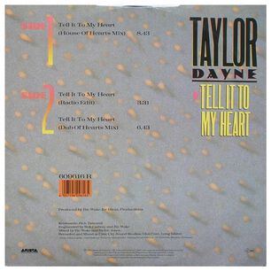 Taylor Dayne - Tell It To My Heart | 12" Maxi Single Usado