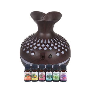 Pack Humidificador Forma De Flor + 6 Esencias Aromaticas