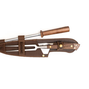 Trilogia En Cuero: Pincho Pro + Cuchillo Catemu + Astil