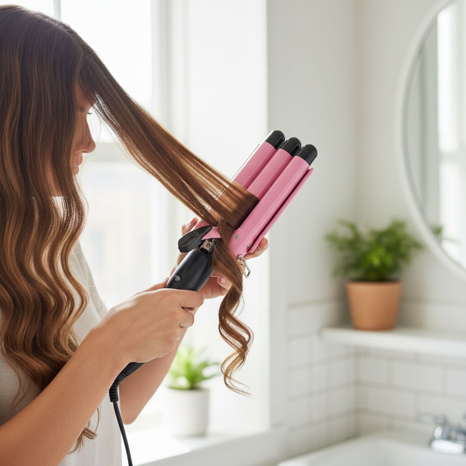 Ondulador Rizador De Pelo Profesional Rosa image number 1.0