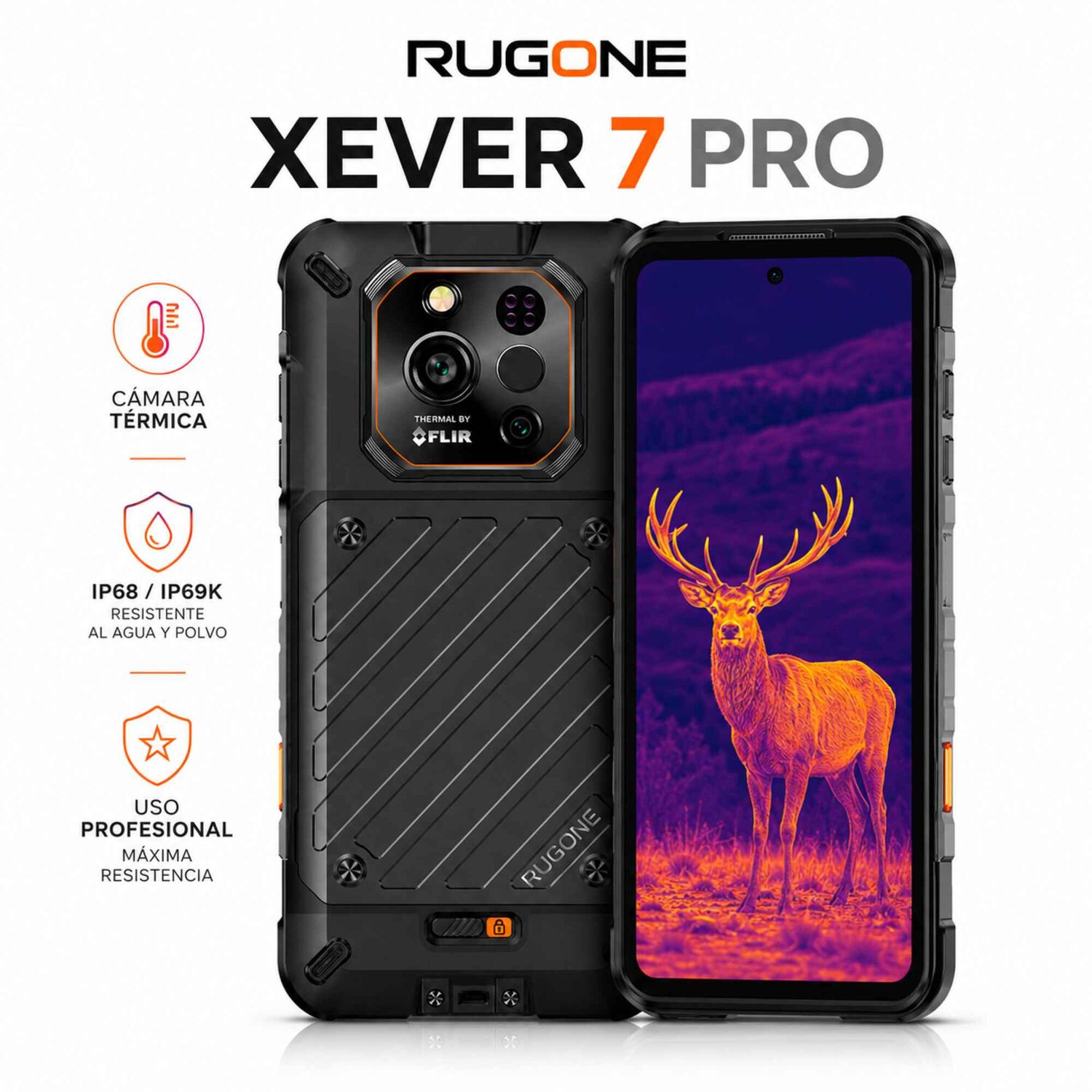 Celular Rugged Rugone Xever 7 Pro 5g T&eacute;rmica Flir 512gb 16gb image number 0.0