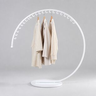 Perchero Colgador Exhibidor Circular Metalico Con 30 Ganchos Color Blanco