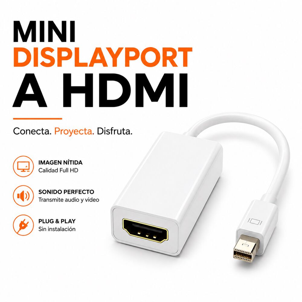 Adaptador Mini Dp A Hdmi Para Macbook Pro Air 1080p image number 0.0