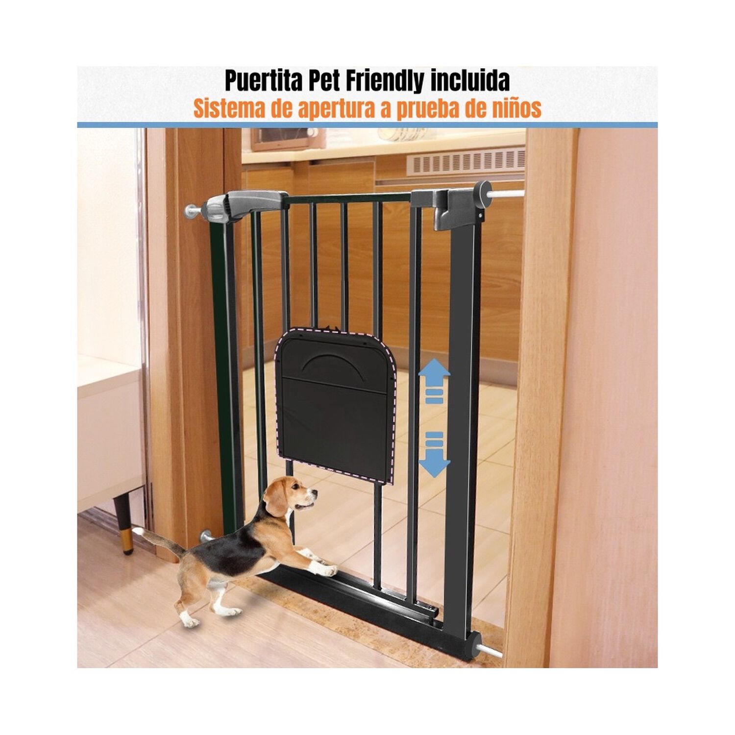 Puerta Seguridad Beb&eacute; Puertita Mascota 77-92cm Lubabycas image number 8.0