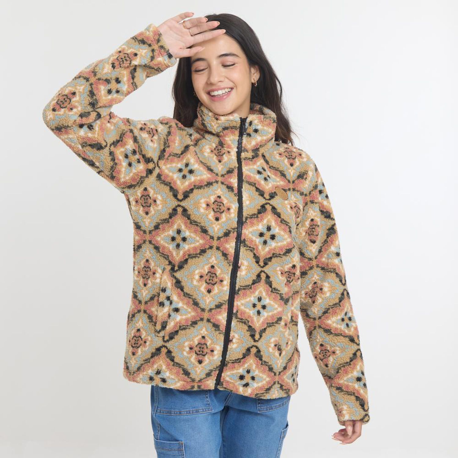 Poler&oacute;n Full Print Regular Cuello Alto Medio Cierre Mujer Ocean Pacific image number 0.0