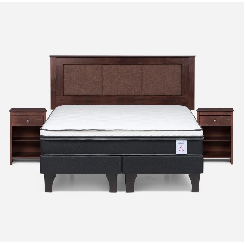 Cama Europea Rosen New Style 6 / 2 Plazas / Base Dividida + Set De Maderas image number 0.0