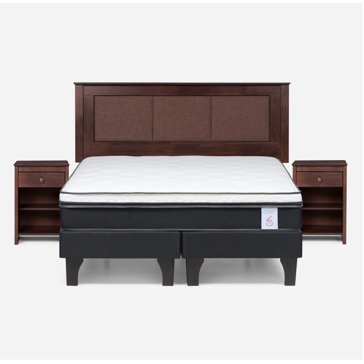 Cama Europea Rosen New Style 6 / 2 Plazas / Base Dividida + Set De Maderas image number 0.0