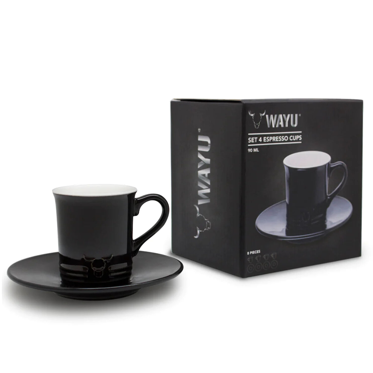 Set Tazas Y Platos 90ml Wayu Expresso 4 Piezas Cafe Expresso image number 2.0