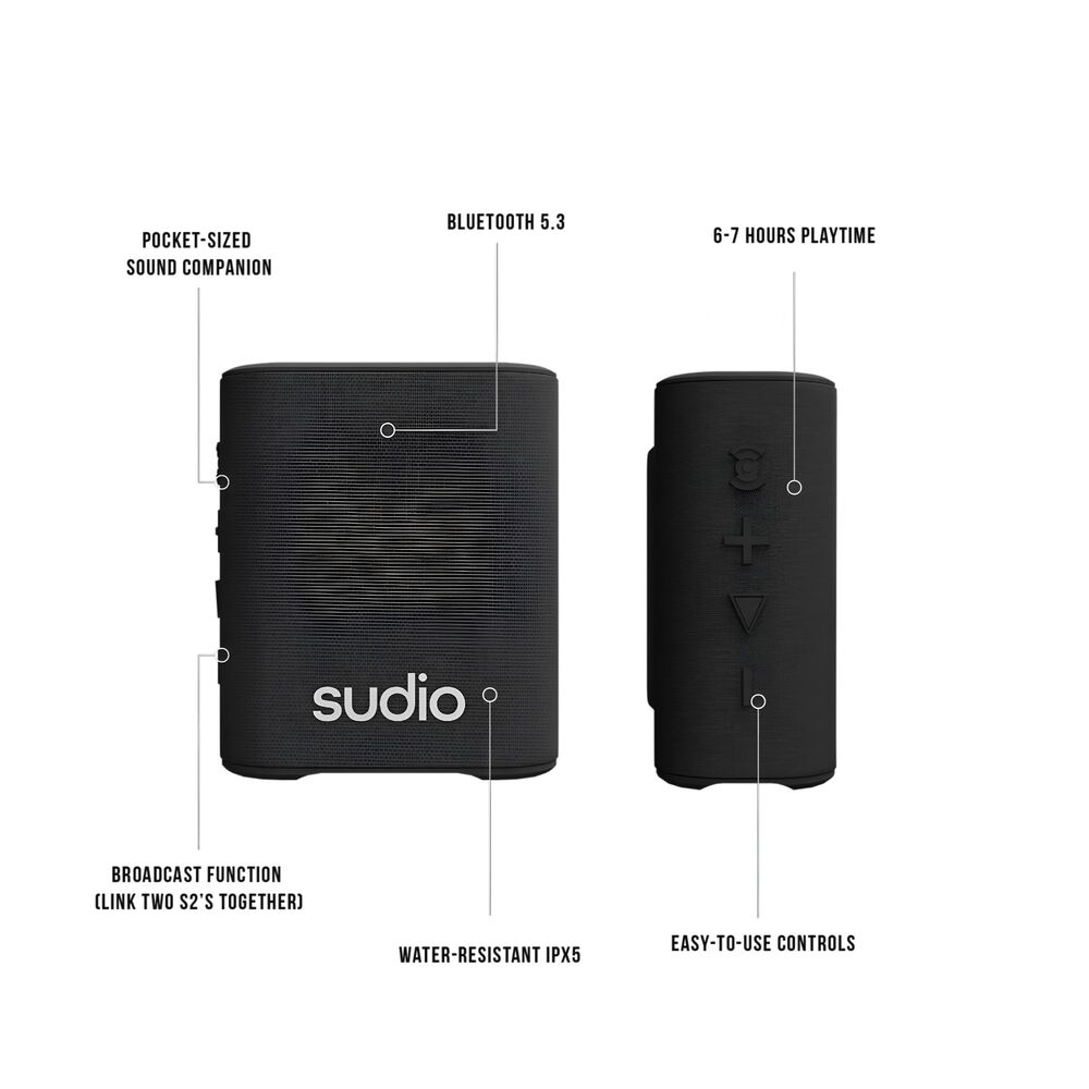 Parlante Sudio Premium S2 Tws Bluetooth Black Edition 7h image number 2.0