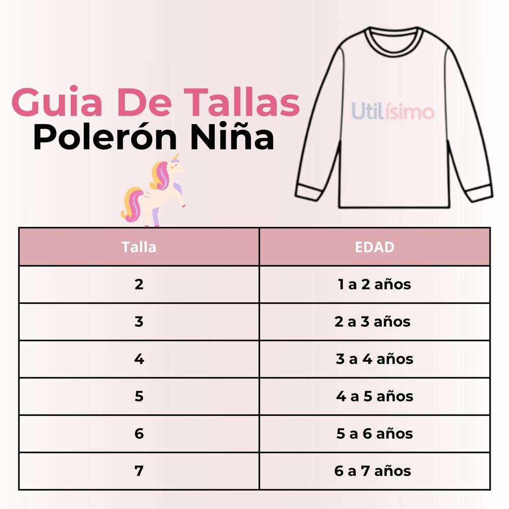 Polerón Niña Manga Larga 100% Algodón Rosa Unicornio image number 2.0