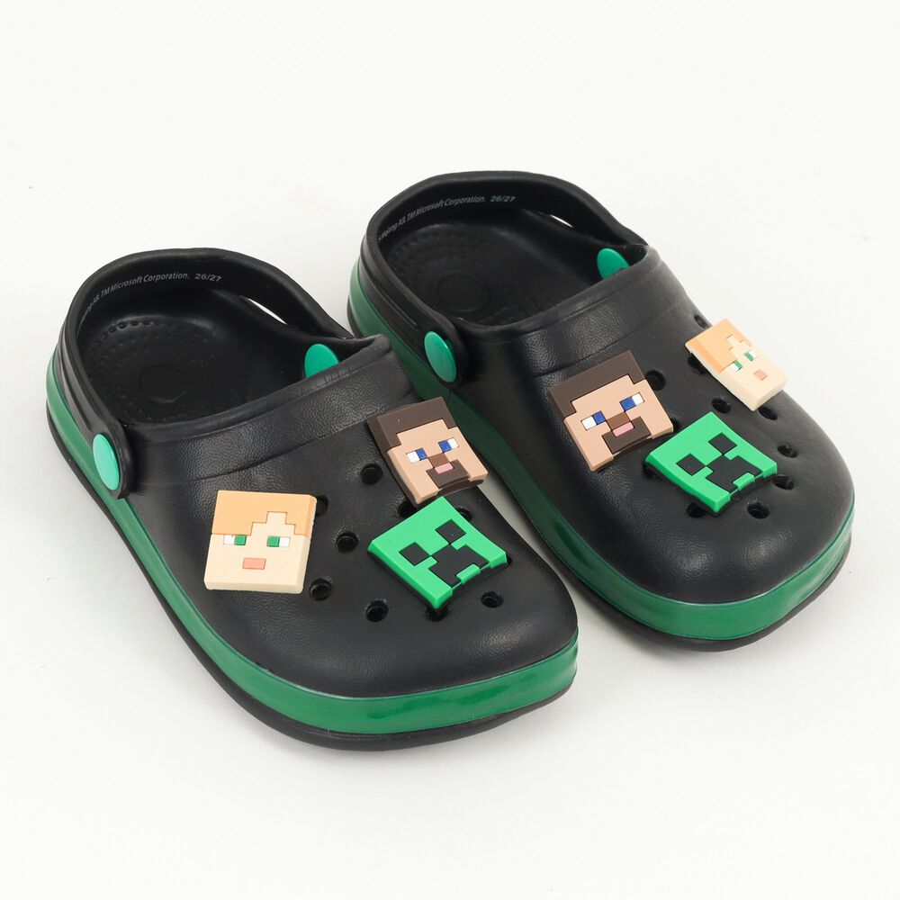 Zueco De Eva Ni&ntilde;o Negro Pins Personajes Minecraft image number 1.0