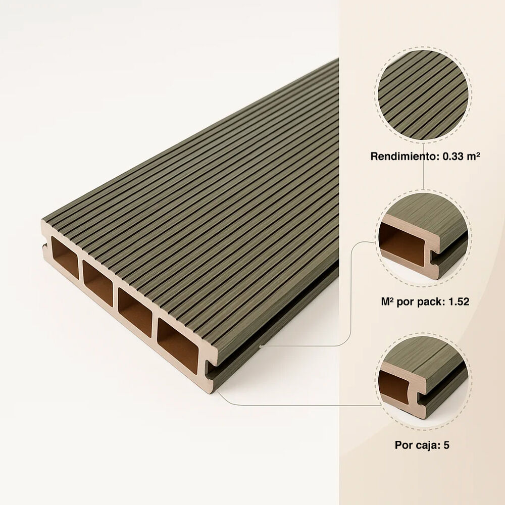 Pack De 5 Muros Separador Divisor Wpc Color Verde image number 4.0