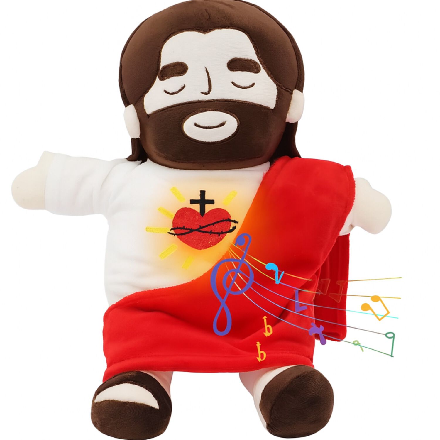 Peluche Jesús Con Sonido, Luces Y Respiración Realista 40cm