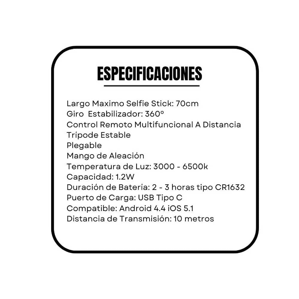 Estabilizador Soporte Para Tel&eacute;fono Celular Selfie Stick Tripode image number 5.0