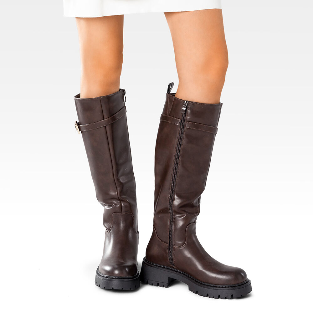 Bota Larga Mujer Eco Cuero Moda Antideslizante Weide Czy617 image number 1.0