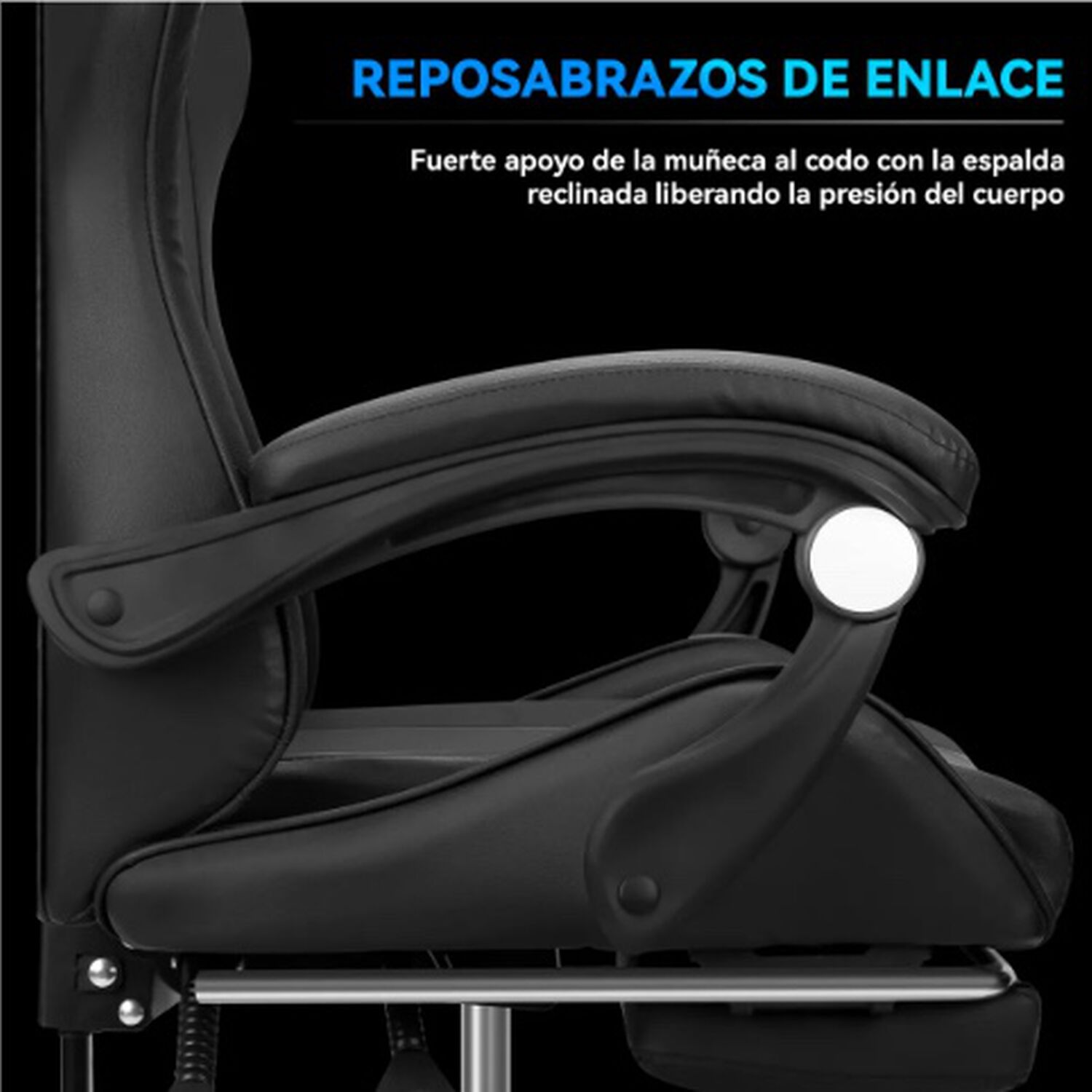Silla Gamer Ergon&oacute;mica Negra image number 5.0