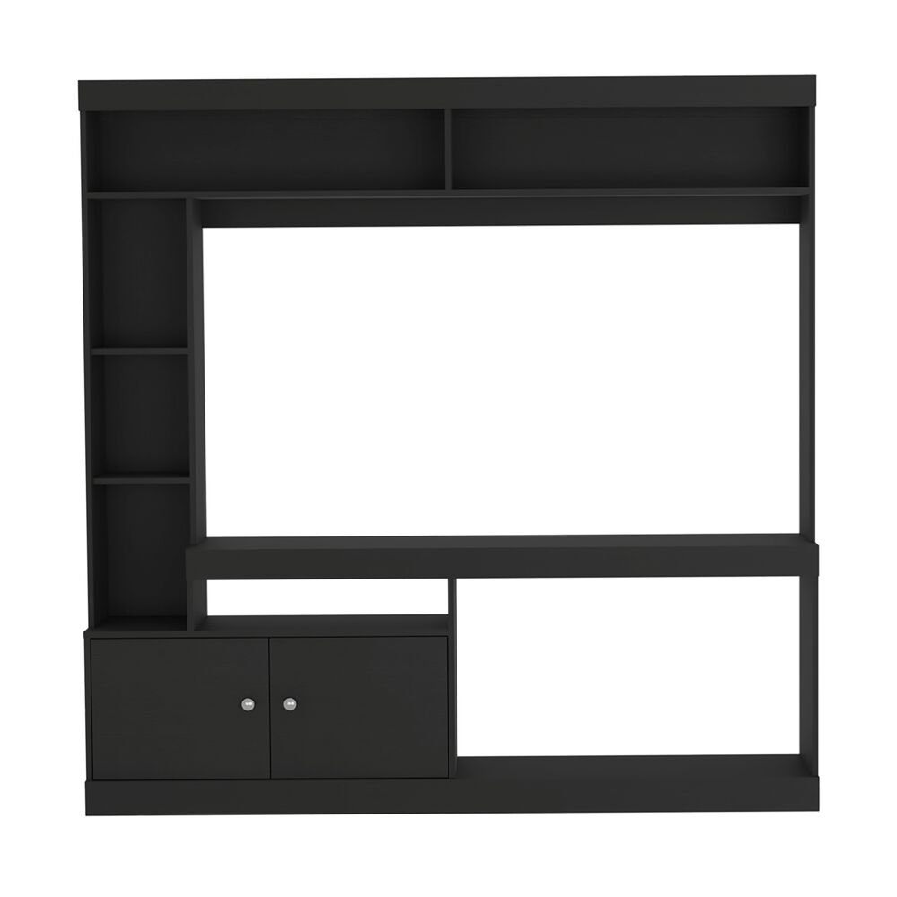 Estante Tv 55" Con 2 Puertas 7 Repisas Fm-003n - Negro image number 3.0
