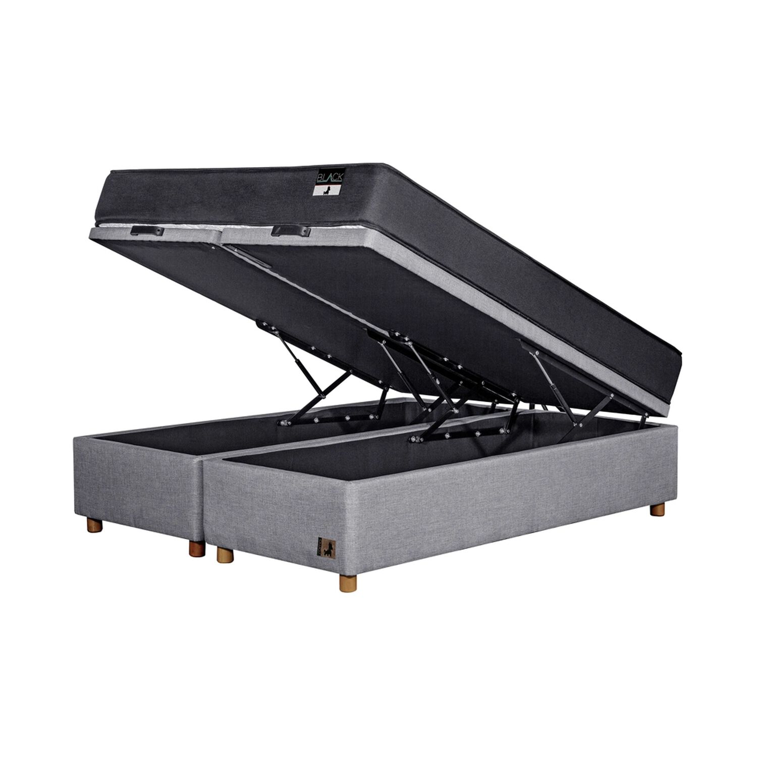Cama Ba&uacute;l Mons Black / 2 Plazas / Base Dividida image number 1.0