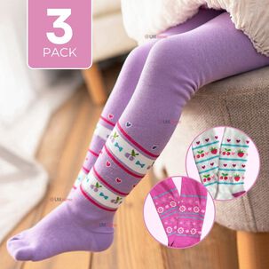 Pack 3 Pantys Algod&oacute;n Primera Capa Surtidos Ballerina Ni&ntilde;a