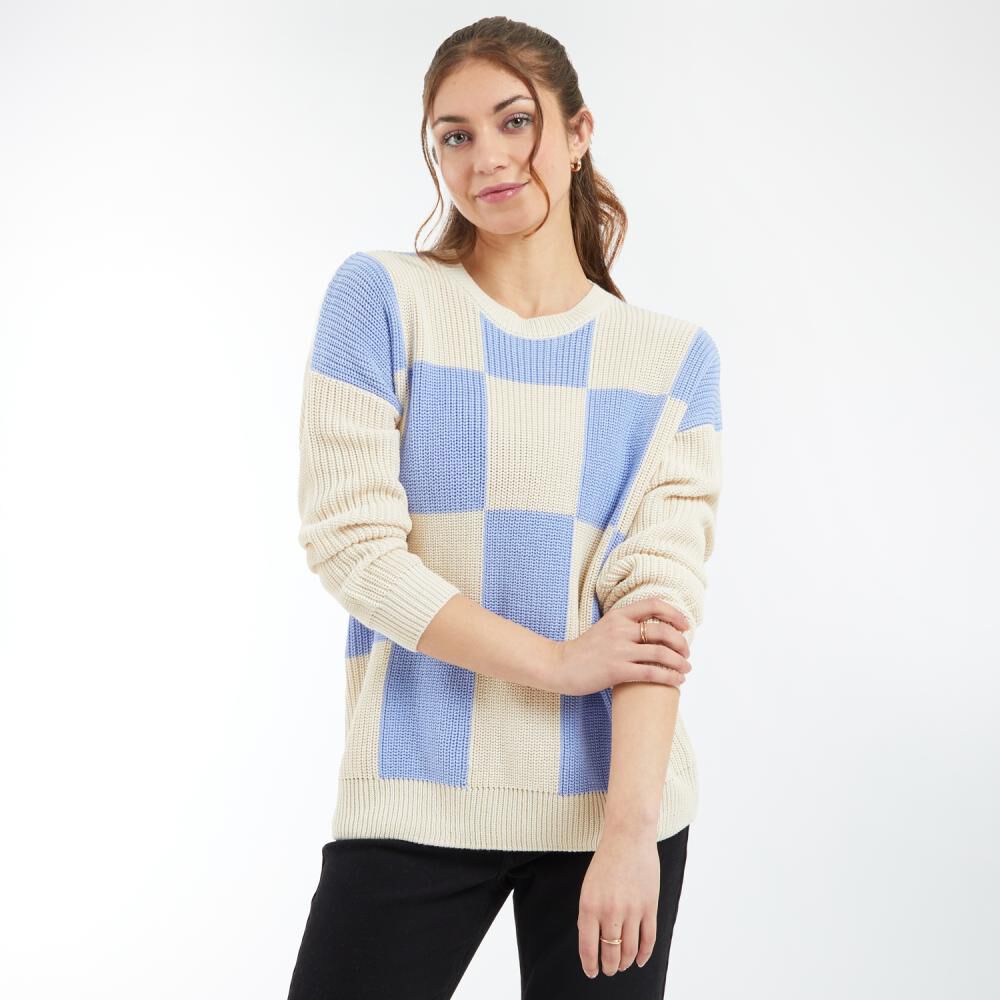 Sweater Cuadros Color Regular Cuello Redondo Mujer Freedom image number 0.0
