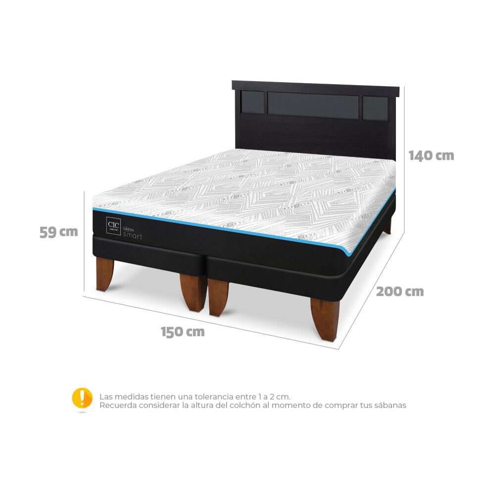 Cama Europea Cic Green Infinity / 2 Plazas / Base Dividida + Respaldo image number 7.0