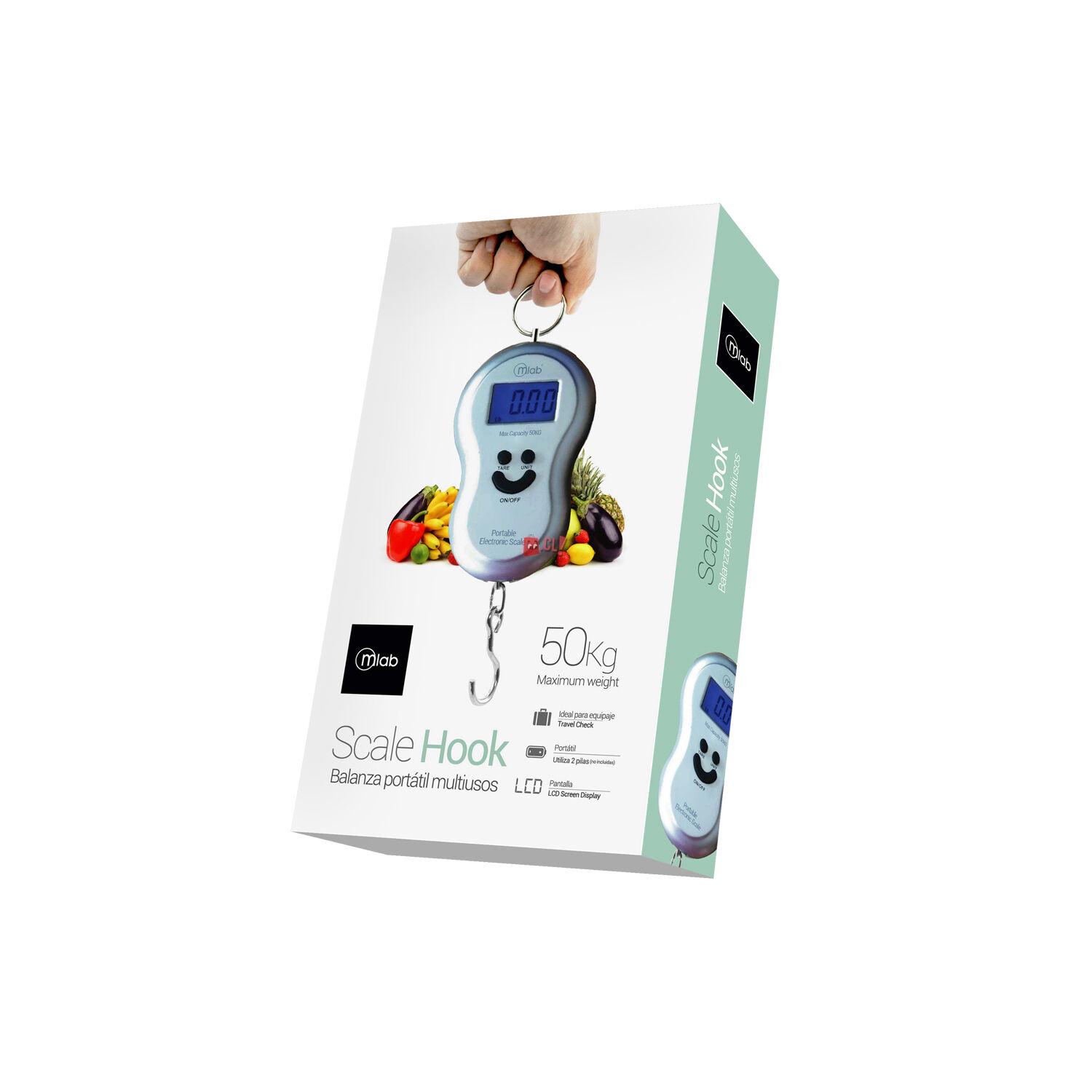 Pesa Balanza Port&aacute;til Pantalla Digital 50kg Scalehook Gris - Ps image number 1.0