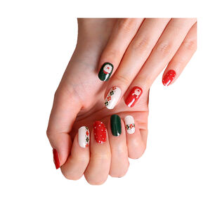 U&ntilde;as Sticker Efecto Gel Tiolla Santa & Rudolf