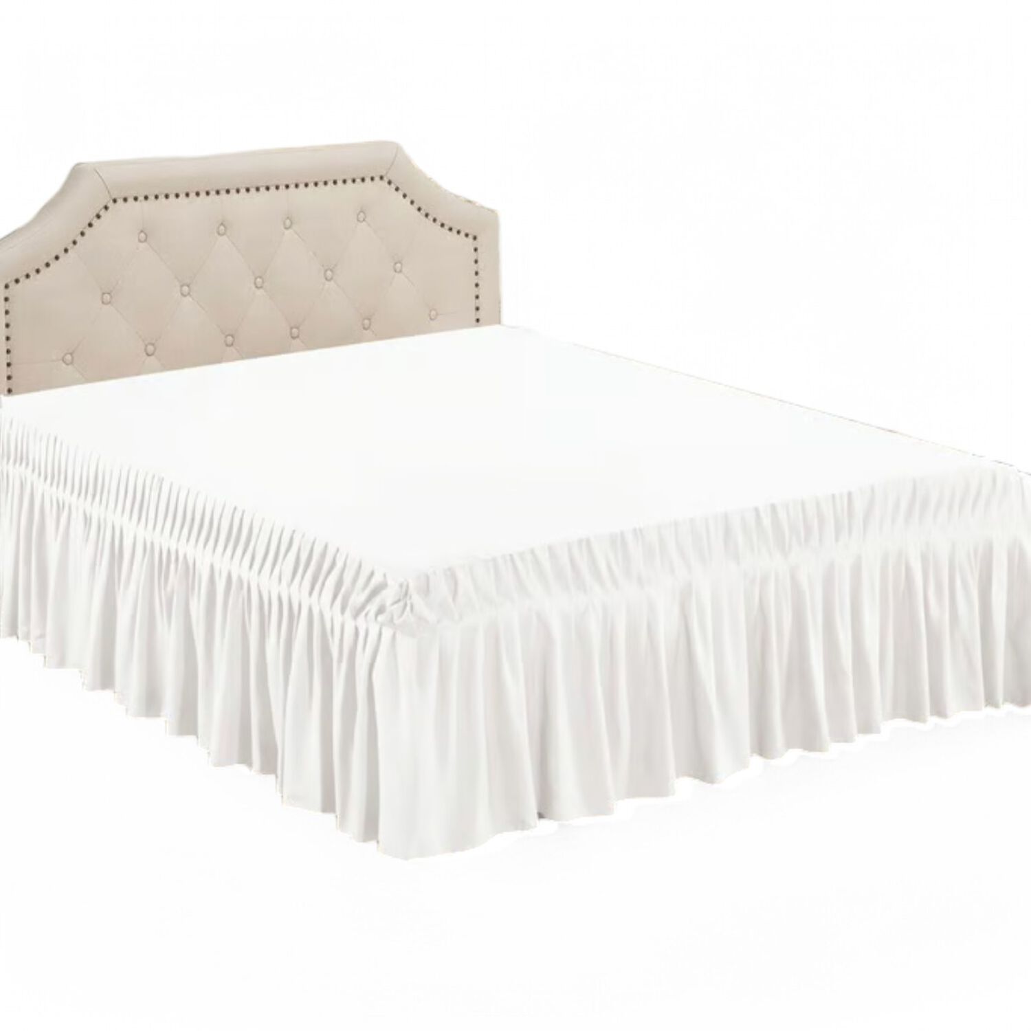 Faldon Para Cama De King Color Blanco image number 0.0