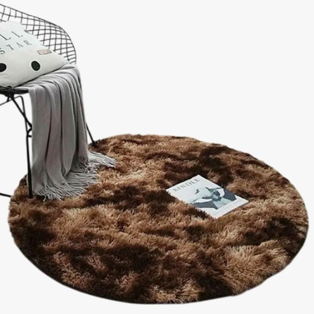 Alfombra Redonda Peluda Caf&eacute; image number 0.0