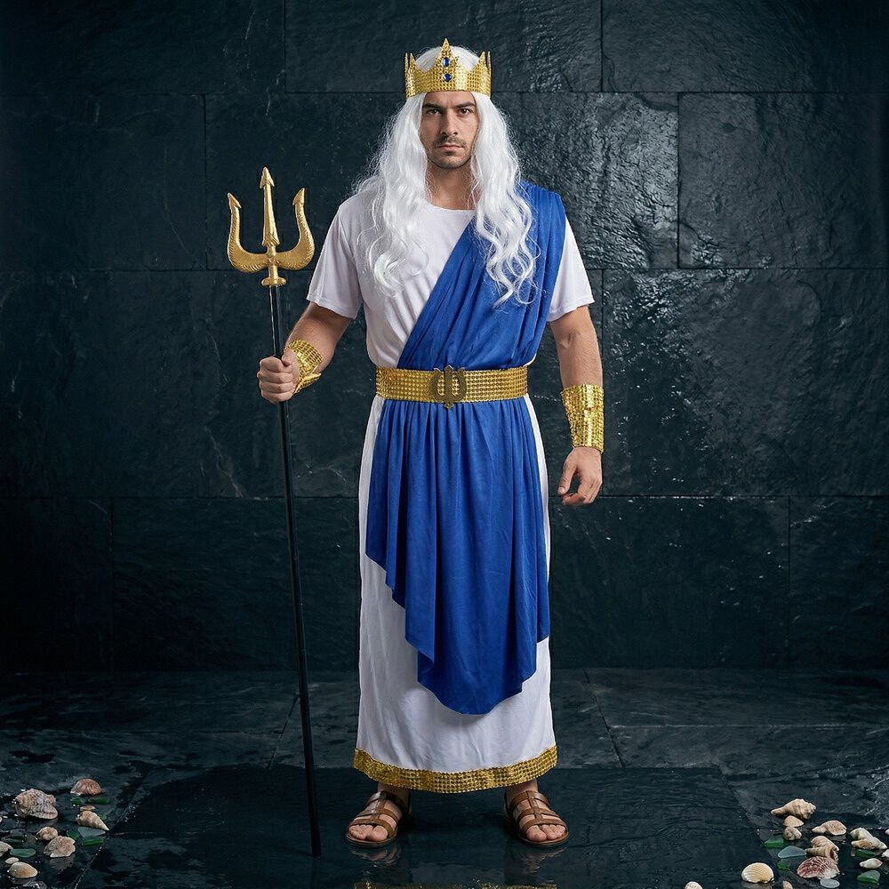 Disfraz Cosplay Poseid&oacute;n Dios Del Mar Griego image number 1.0