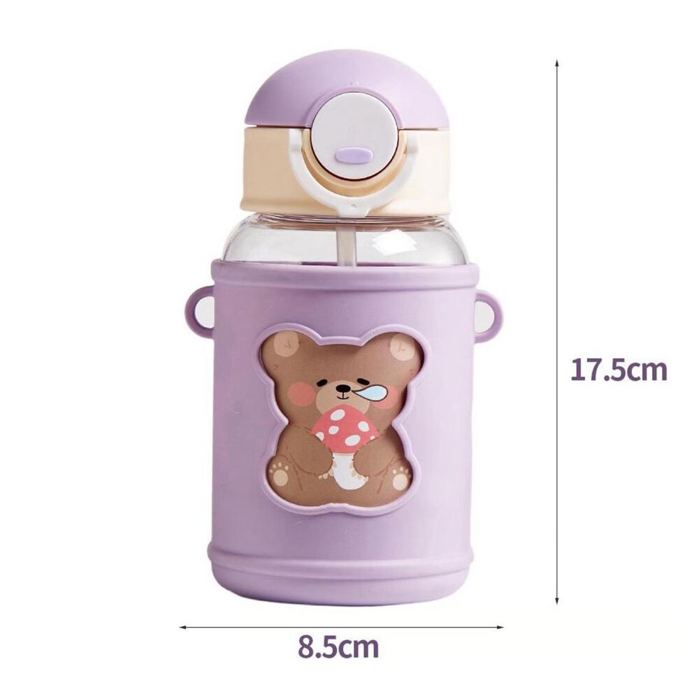 Botella De Agua Portatil 620ml Osito Kawaii Rosado Infantil image number 1.0