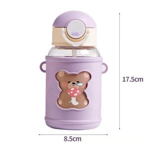 Botella De Agua Portatil 620ml Osito Kawaii Rosado Infantil