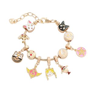Pulsera Charms Dorada Dijes Sailor Moon