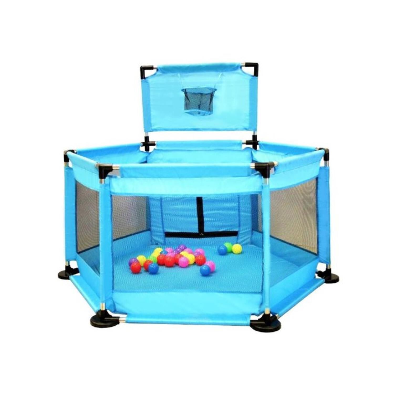 Corral Para Bebe Con Seguridad Pelotas Y Aro De Basquet image number 0.0