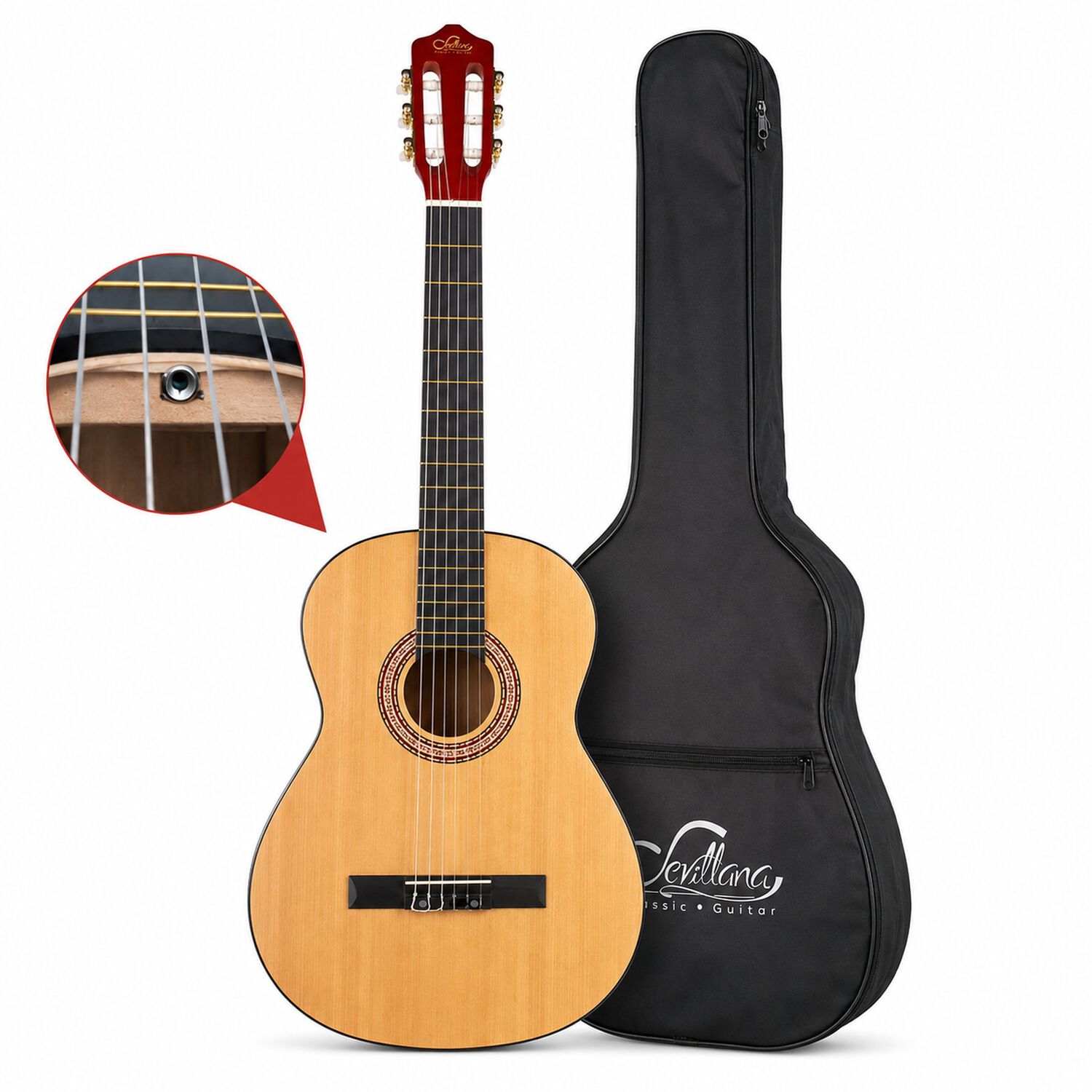 Guitarra Cl&aacute;sica Sevillana 39&rdquo; Natural Con Alma + Funda 8446 image number 5.0