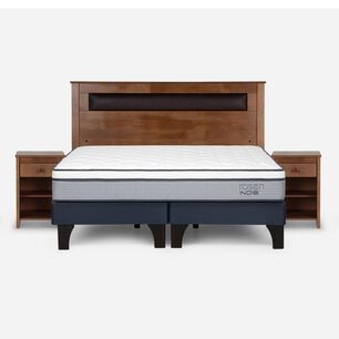 Cama Europea Rosen Indie / 2 Plazas / Base Dividida + Set De Maderas Ferrara
