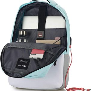 Mochila Turquesa Pantone De Notebooks 16 + Cable Carga Usb
