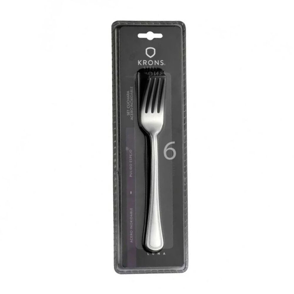 Set 6 Tenedores Krons Mesa Perlados Newcastle Blister Plateado image number 1.0