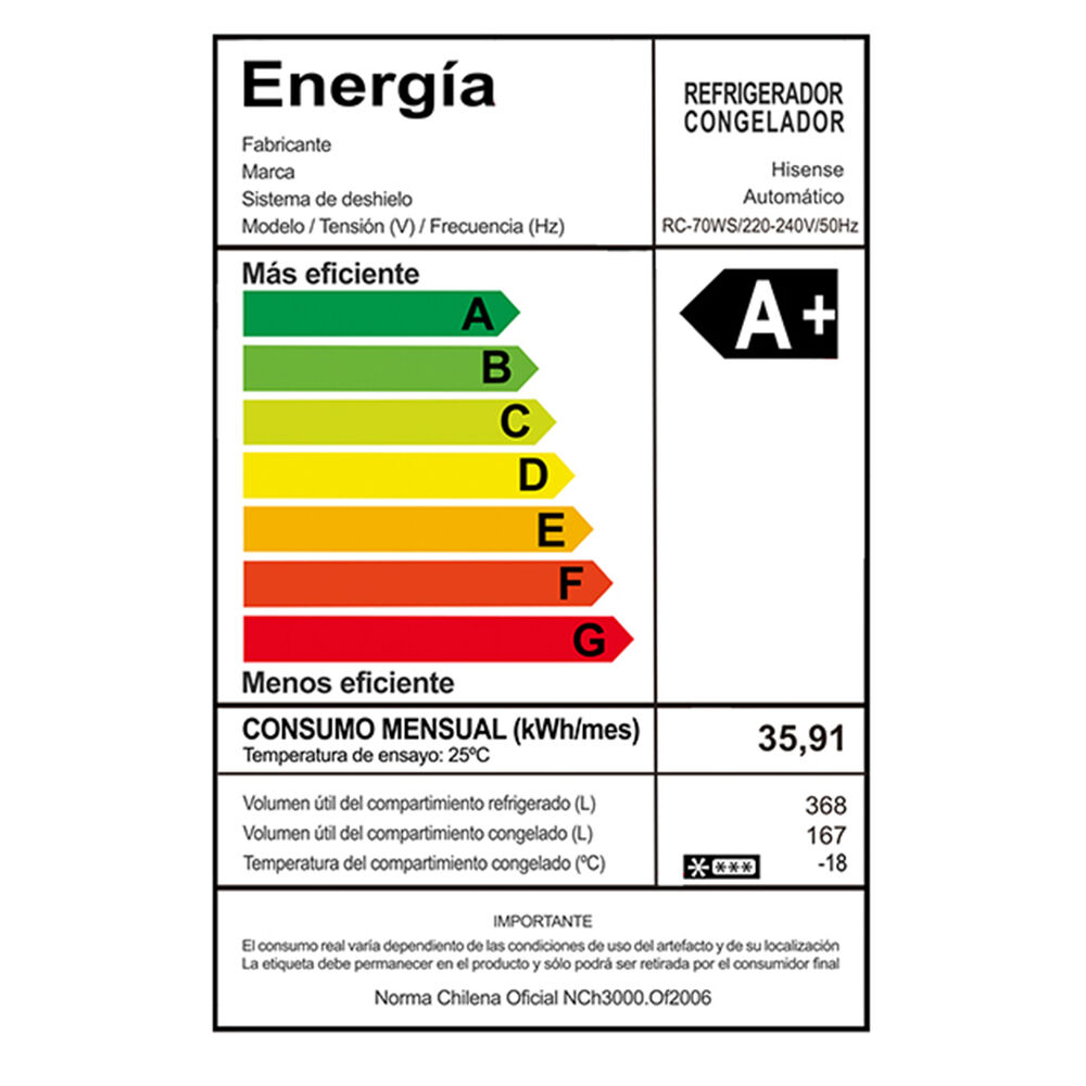 Refrigerador Side by Side Hisense RC-70WS / No Frost / 535 Litros / A+ image number 12.0
