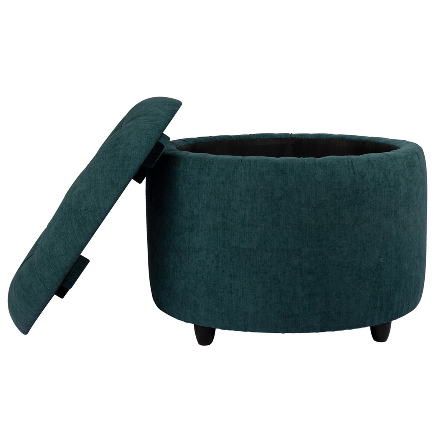 Pouf Zoe Con Ba&uacute;l Azul Petr&oacute;leo Altea 60x60x50 Cm M&aacute;xima Design image number 1.0