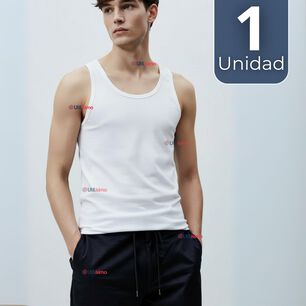 Camiseta Sin Manga B&aacute;sica Suave 100% Algod&oacute;n Blanco Juvenil