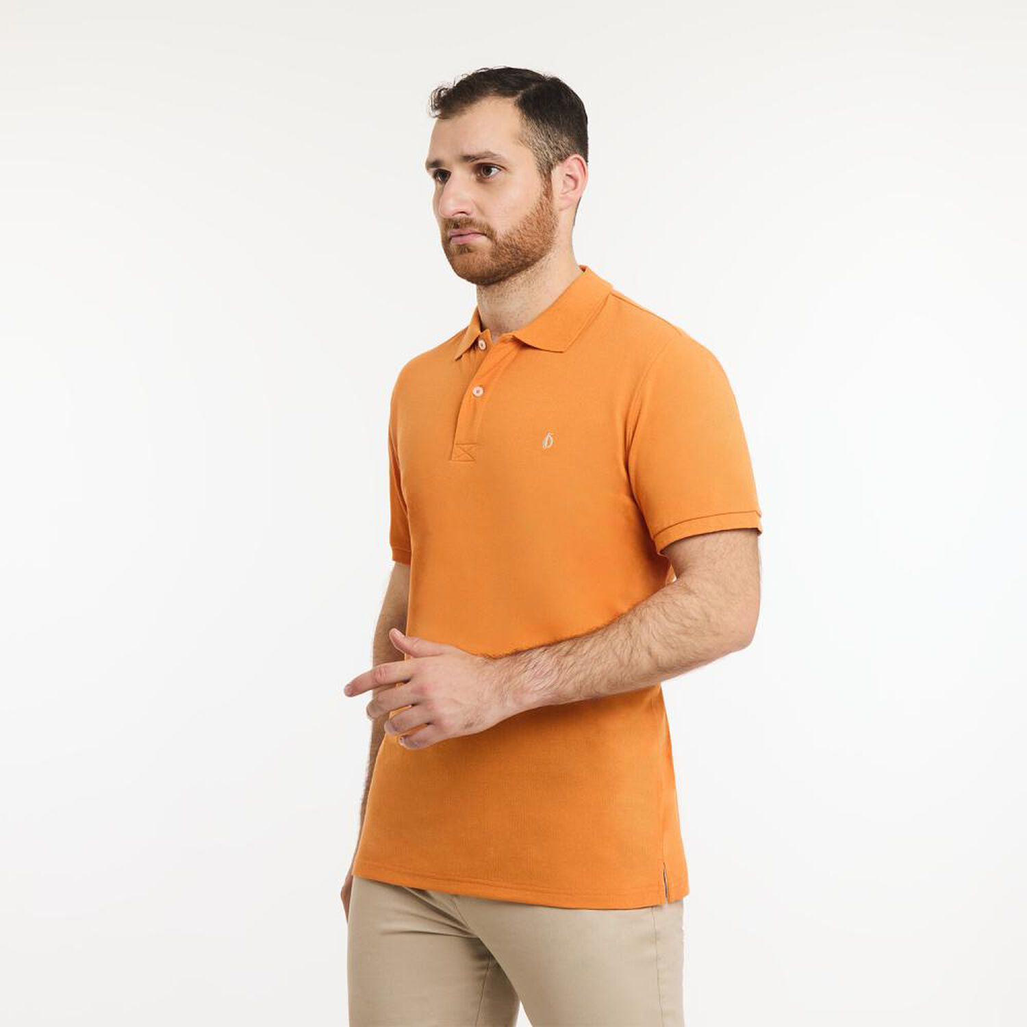 Polera B&aacute;sica Lisa Regular Manga Corta Cuello Piqu&eacute; Hombre Herald image number 2.0