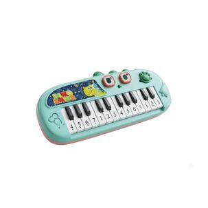 Piano Infantil Organo Electr&oacute;nico Dinosaurio Para Ni&ntilde;os Azul