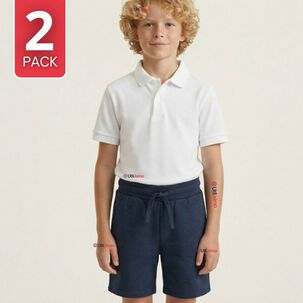 Pack 2 Pantal&oacute;n Corto Short Escolar Juvenil Algod&oacute;n Deportivo Azul Marino