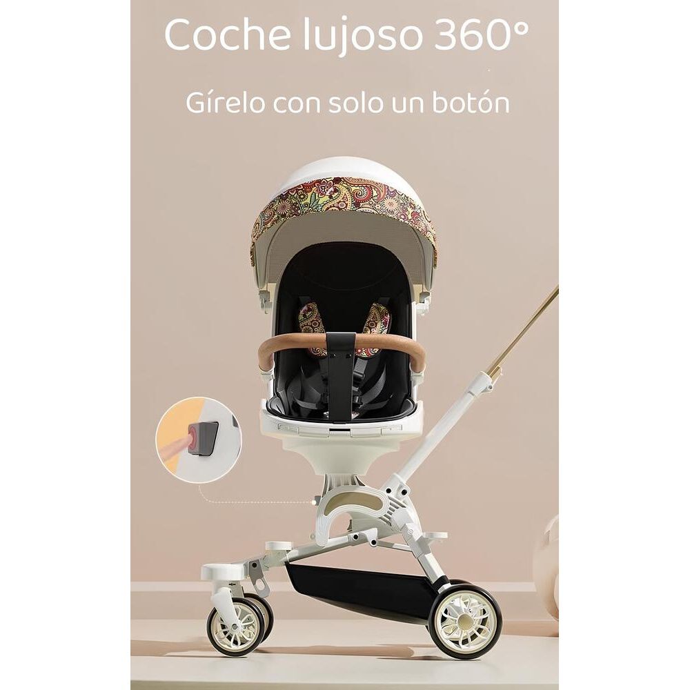 Coche De Paseo 360&deg; 3 En 1 Reclinable Lubabycas Blanco image number 4.0