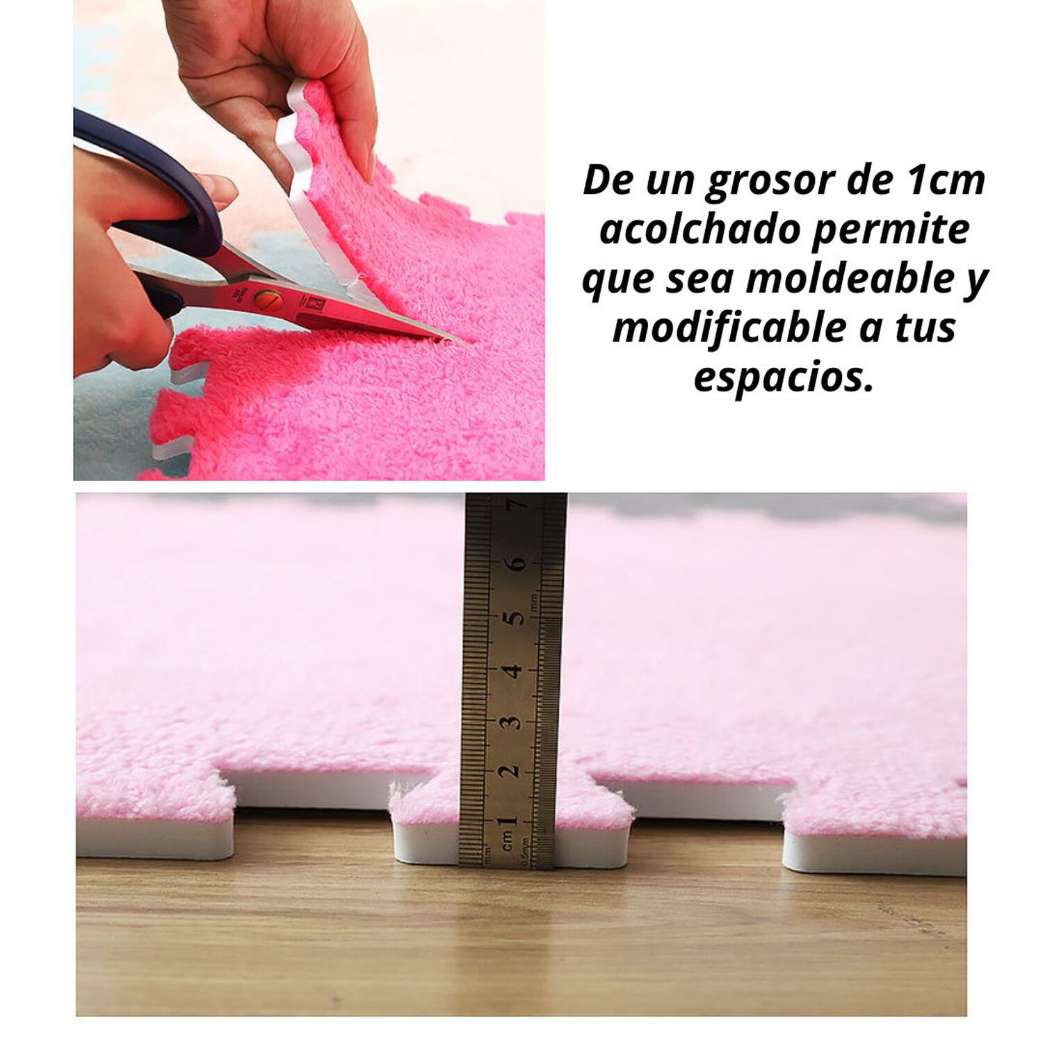 Pack 6 Alfombras Rompecabezas Felpa Shaggy 30x30 Cm Armables image number 4.0