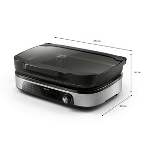 Parrilla El&eacute;ctrica 2400w Ahumador Infusor Hd6212/90 Philips