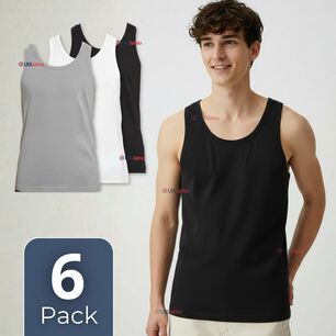 Pack 6 Camisetas Sin Manga B&aacute;sicas Suaves 100% Algod&oacute;n Colores Surtidos Hombre