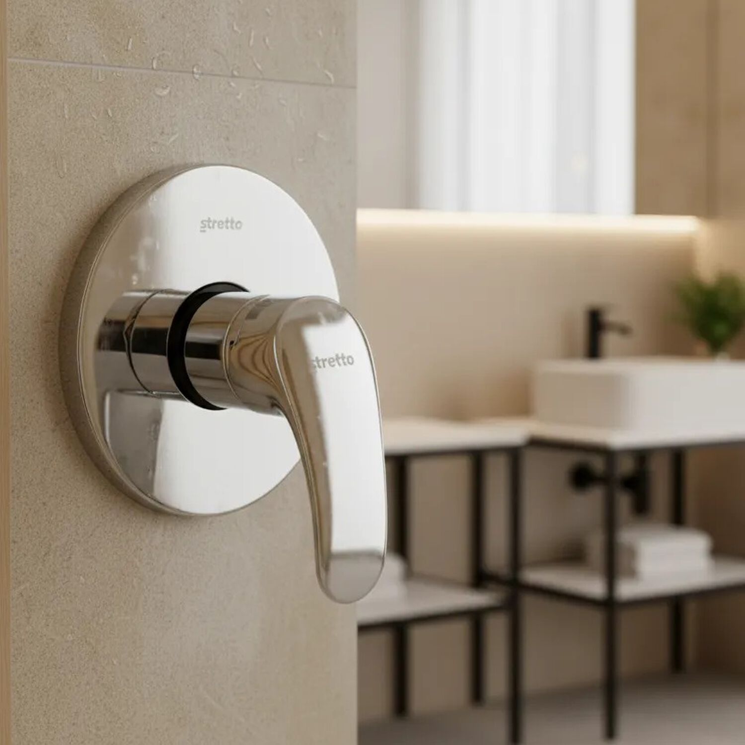 Monomando Llave Grifo Para Ducha Empotrado Modelo New Standard Marca Stretto image number 2.0