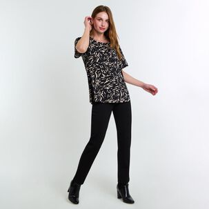 Polera Full Print Manga Corta Cuello Redondo Mujer Lesage